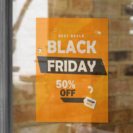 Adhesive Window Perf storefront print sample