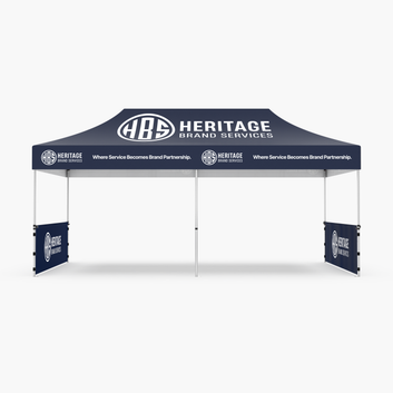 13x20 canopy half wall front view, 50mm frame