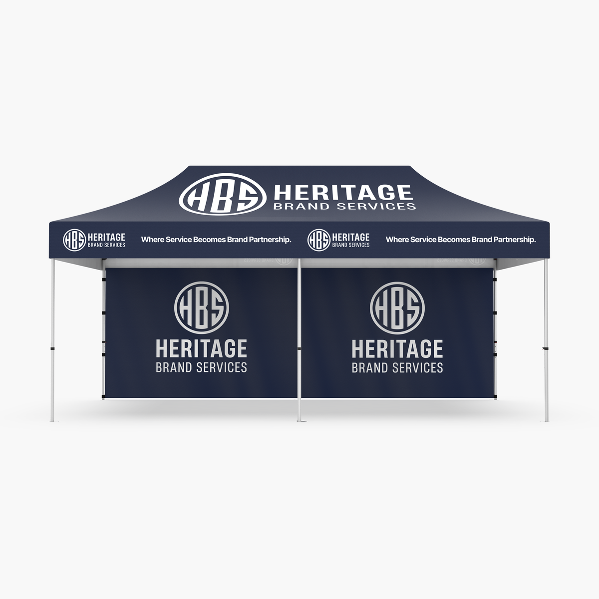 13x20 canopy wall front view, 50mm hex frame