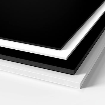 1/2" GatorFoam substrate stack — thicker reinforced rigid panel in black and white core options