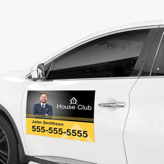 Custom UV-printed car door magnet for vehicle signage