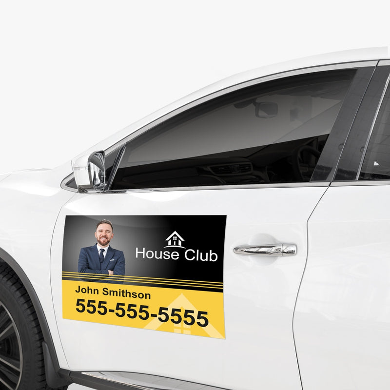 Custom UV-printed car door magnet for vehicle signage