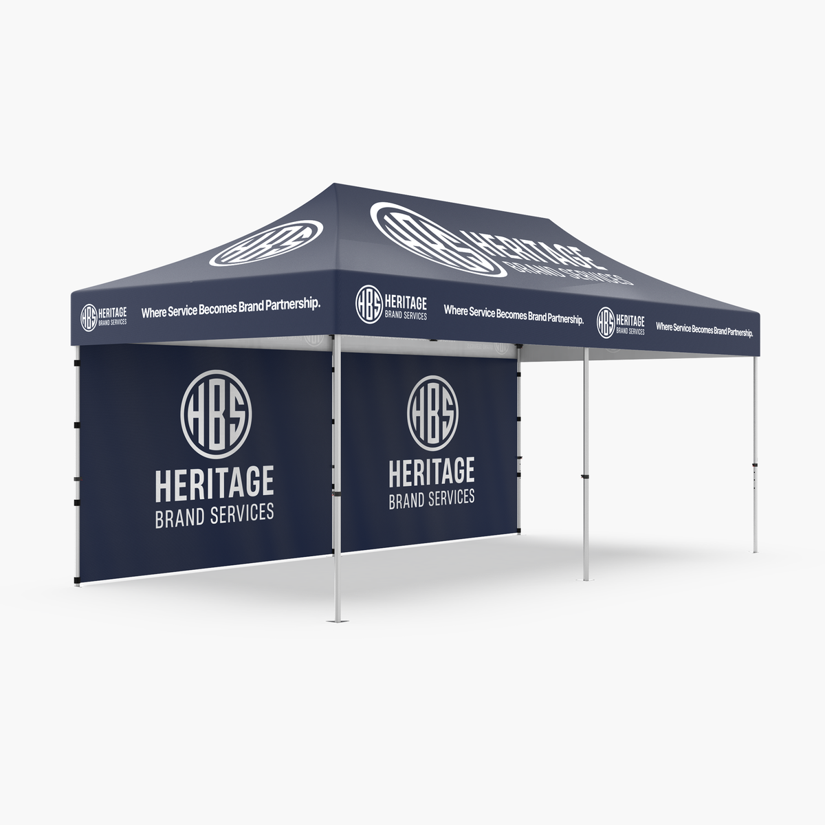 13x20 canopy wall side view, 50mm hex frame