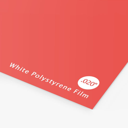 Custom UV-printed Styrene signage on .020 White Polystyrene Film